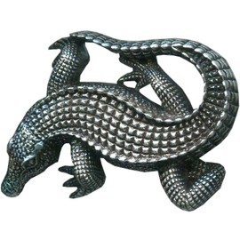 Brazil Lederwaren Crocodile Belt Buckle 2.0 cm | Buckle Interchangeable Buckle Belt Buckle 20 mm Solid | For Interchangeable Belts up to 2 cm Wide, silver