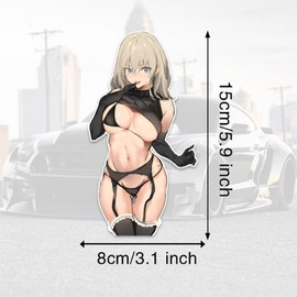 2pcs Bikini Anime Girl Vinyl Car Decal 3.15"x5.91", Stylish Manga Character Sticker for Car, Laptop, Window, Weathproof & Durable Decal |#DM03