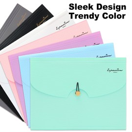 Sooez Expanding File Folder, 13 Pocket Accordion File Organizer, Monthly Expandable File Folder for Documents with Labels, Portable Bill Receipt Organizer for School Office Supplies, Letter A4 Size