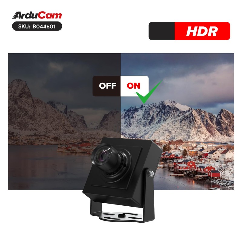 Arducam 8MP HDR USB Camera Module, 101°(D) Wide Angle UVC