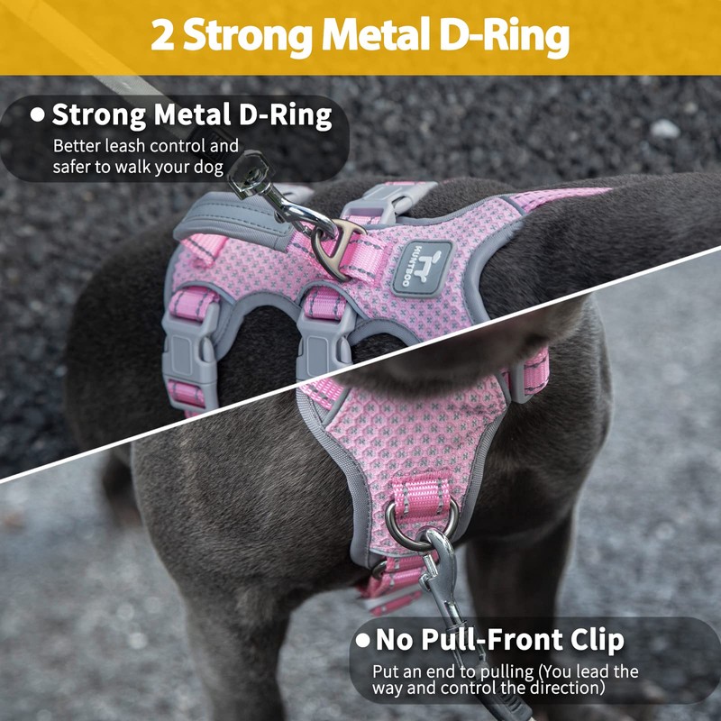Huntboo Escape Proof Dog Harness, Escape Artist Harness, Fully Reflective