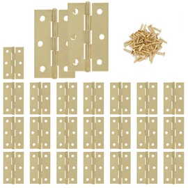 Murtenze 24 Pack 2.5 Inch Door Hinges - Gold Butt Hinges with Mounting Screws