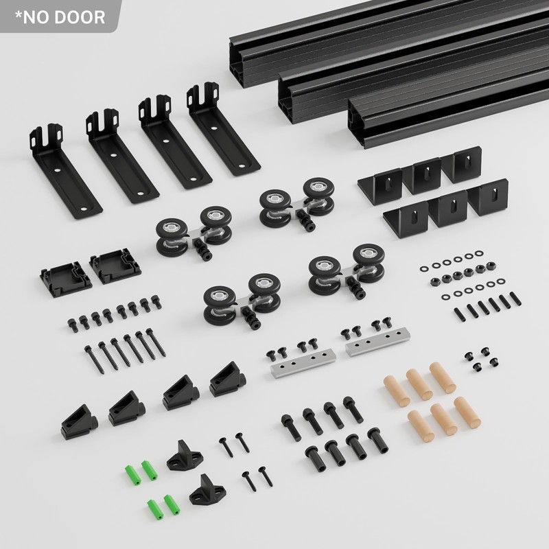 144"/12FT Ceiling Mount Box Rail Barn Door Hardware Heavy Duty