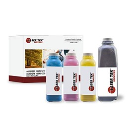 Laser Tek Services Compatible Xerox 6360 High Yield Toner Refill Kit Replacement for Xerox Phaser 6360 6360N 6360DN Printers (Black, Cyan, Magenta, Yellow, 4-Pack)