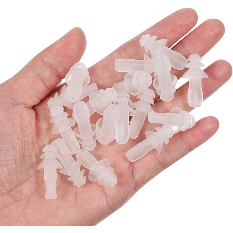 Beaupretty Tapones Oídos de Silicona Transparentes, 30 Pares Reutilizables, Impermeables