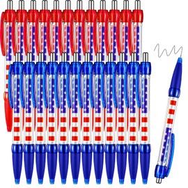 Patriotic Day Ballpoint Pen with American Flag Print, Stars Stripes Flag Retractable Pens, Desk Accessories for Note Taking, American President Election, 4th of July Present (24 Pcs)