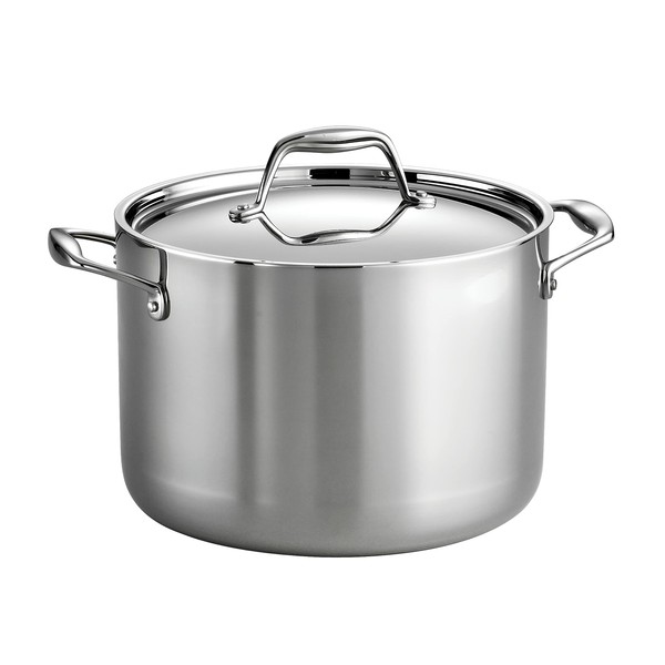 Tramontina Covered Stock Pot Stainless Steel Induction-Ready Tri-Ply Clad 8 Quart, 80116/041DS