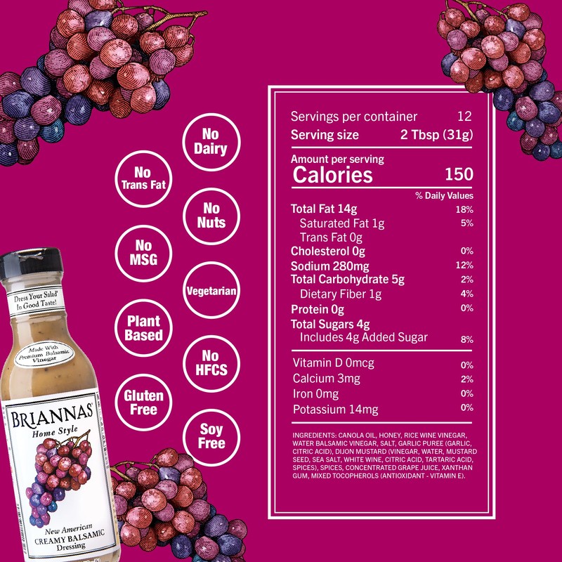 BRIANNAS - Home Style New American Creamy Balsamic Dressing –