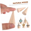 10pcs Diy Cone Craft Accessories Unpainted Wooden Cone Shape Ornaments