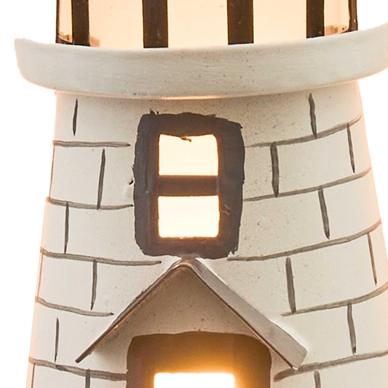 Park Designs Mystic Seaport Light House Night Light, White Lighthouse