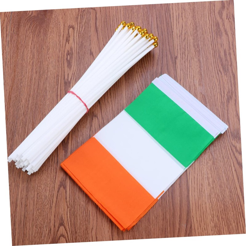 Totority 20pcs Mini Ireland Handheld Flags Lightweight Tear Resistant for
