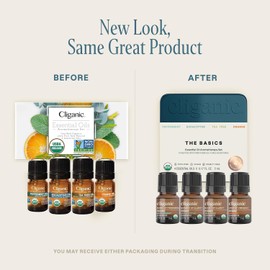 Cliganic Organic Essential Oils Gift Set (Top 4 - The Basics - Pack of 2), 100% Pure Natural Aromatherapy - Peppermint, Eucalyptus, Tea Tree & Orange