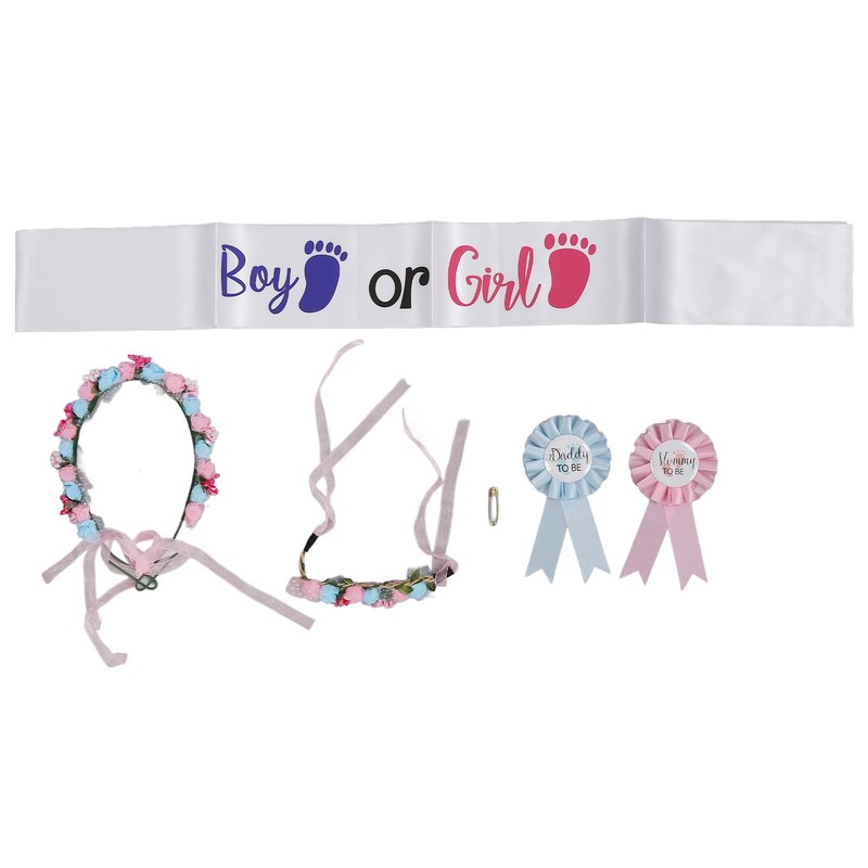 Boy Girl Gender Headband Decoration Sash Maternity Gender Sash Belt