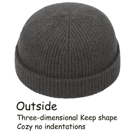PHILIGHTS Wool Short Cuffed Beanie Knit Hat Men Women Thin Fisherman Beanies Hats for Mens Trawler Skull Caps Watch Cap