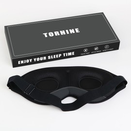 Sleep Mask Contoured for Women and Men No Pressure 3D Eye Mask for Sleeping Adjustable Soft Blindfold (Black)