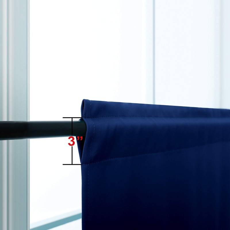 KOUFALL Navy Blue Small Window Curtains, Thermal Short Blackout Curtains