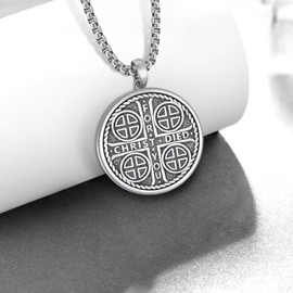 Sbzxbt Jerusalem Cross Necklace Sterling Silver Episcopal Necklace Jerusalem Cross Episcopal Gifts for Men Women