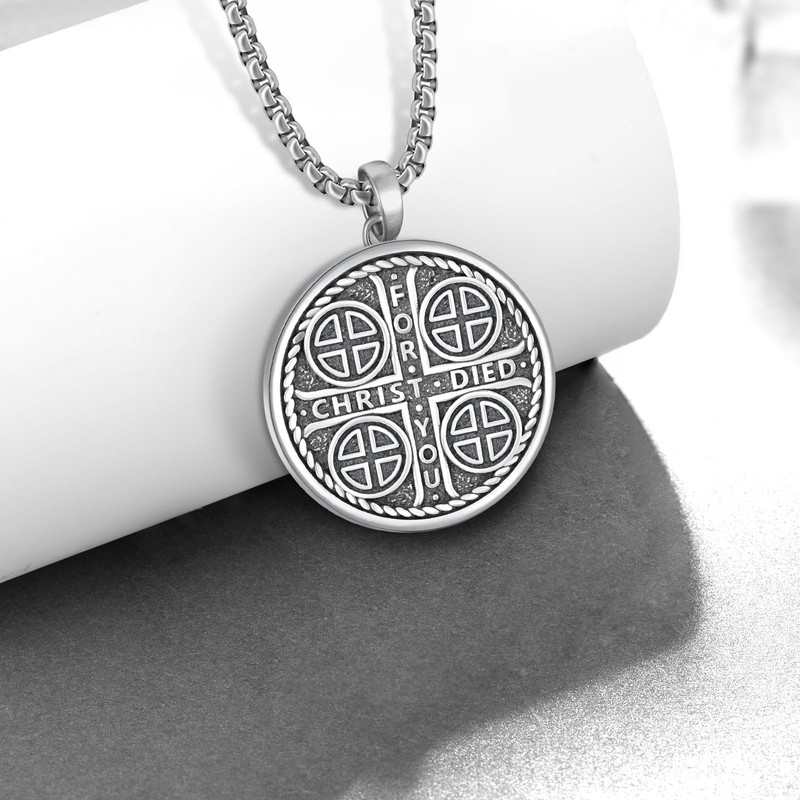 Sbzxbt Jerusalem Cross Necklace Sterling Silver Episcopal Necklace Jerusalem Cross