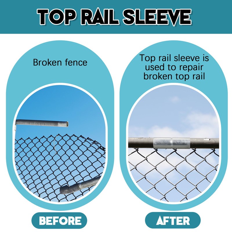 Tandefio 8 PCS Top Rail Sleeve Galvanized Steel Chain Link