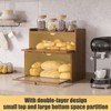 Furshus Double Layer Bamboo Bread Box for Kitchen Counter,Bread Holder,Countertop