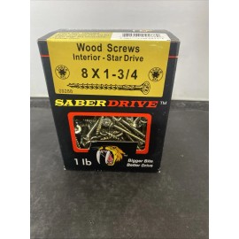 Saber Drive 8 x 1-3/4" Star Drive Gold Multi-Purpose Saberdrive Screws 1 lb. Box (158 pcs.)