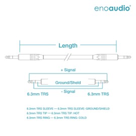 enoaudio Mogami 2534 Quad Professional Studio Cable Balanced Neutrik Gold 6.3 mm TRS Jack HiFi, Blue, 3.0 m