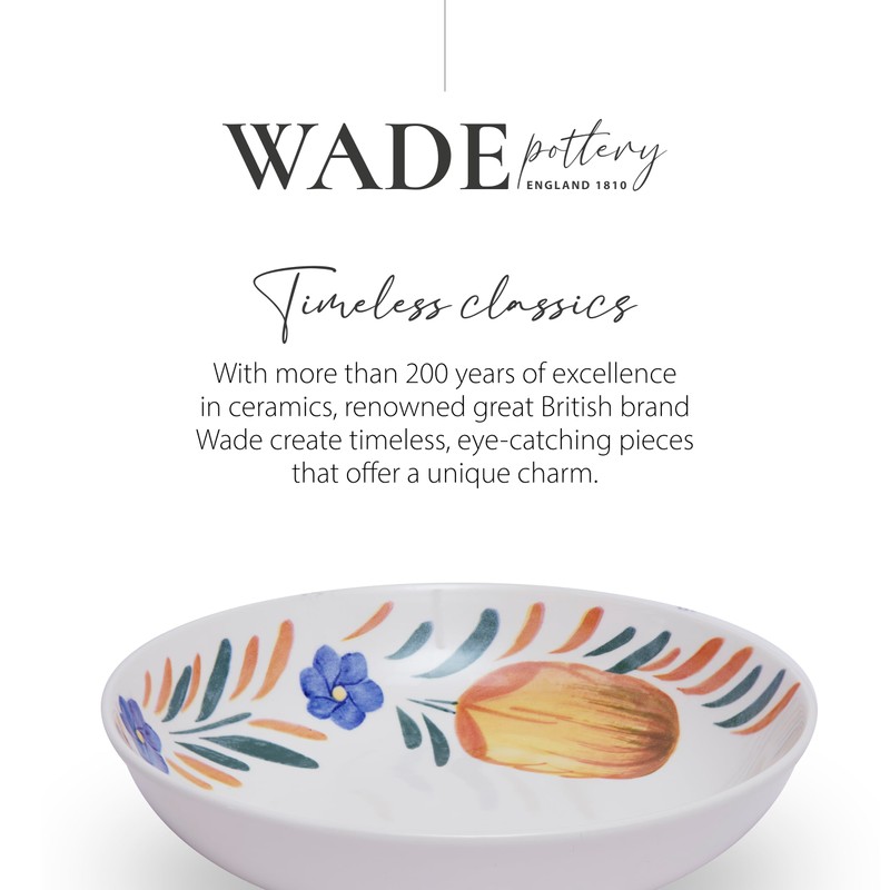 Wade WA967035CAP Capri Pasta Bowl with Vibrant Mediterranean Inspired Design,