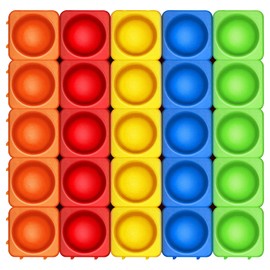 Giant Pop Blocks Bubble Premium Silicone Pop Fidget Blocks for Endless Joy and Education - Vibrant Pop Blocks for Imaginative Play and Puzzle Games-Toy Gift for Kids (25PCS)