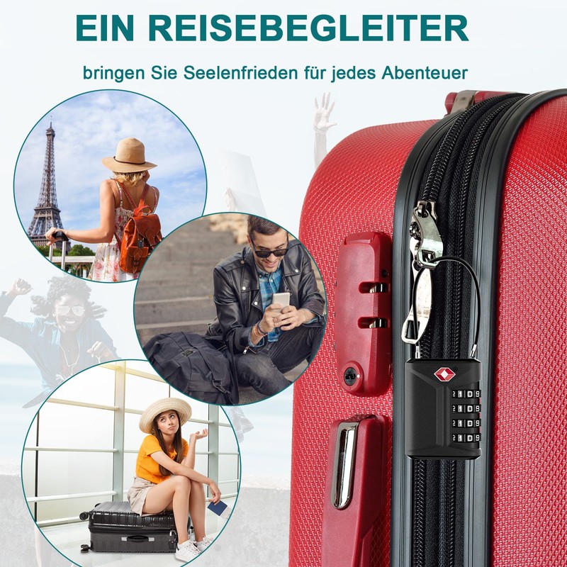 ZHEGE Suitcase Lock Combination Lock 4 Digit TSA Lock with