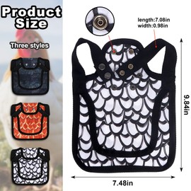 3 Pack Chicken Saddles for Hens, Chicken Saddles with Adjustable Elastic Shoulder Straps Chick Apron Back Protector for Small, Medium and Large Hen, Hens Care Accessories