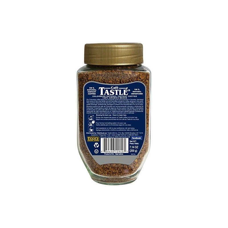 Cafe Tastle Colombian 100% Arabica Instant Coffee, 7.14 Ounce