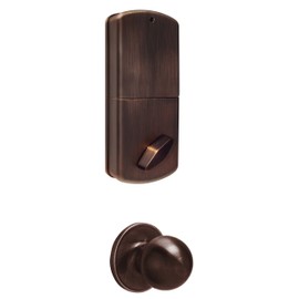 MiLocks BTF-02OB Digital Deadbolt Door Lock and Passage Handle Set Combo with Keyless Entry via Keypad Code for Exterior Doors, Oil Rubbed Bronze