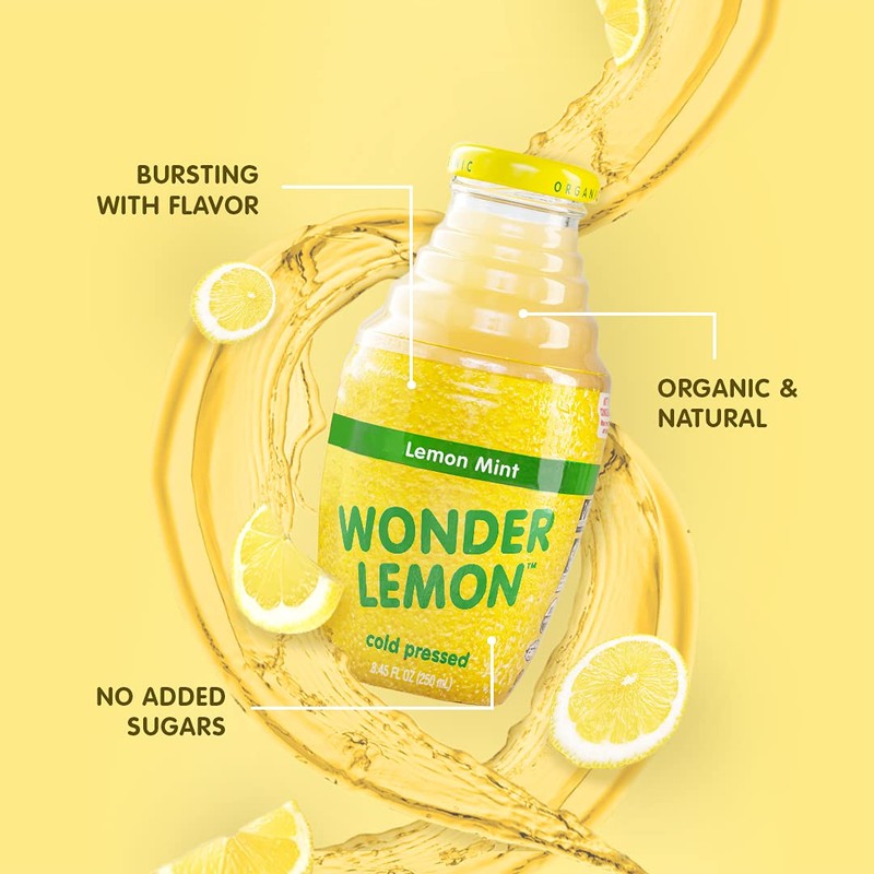 Wonder Lemon Organic Lemon Mint Cold Pressed Juice, 8.45oz (6