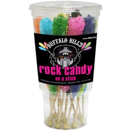 Buffalo Bills Mixed Rock Candy On A Stick (12-ct cup mixed rock candy crystal sticks in 12 flavors)