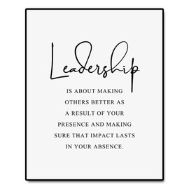 Leadership Print Office Wall Decor Retirement Gift Business Inspirational Print Gift for Good Leader Boss Gifts Boss Office Gifts - 8x10 inch No Frame