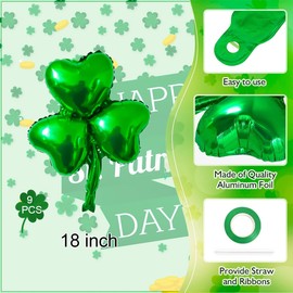 St Patrick Day Balloons, 18 Inch Three Leaf Clover Balloons, Green Beer Balloons And Happy St. Patrick’s Day Balloons For St Patrick’s Day Decorations, Irish Festival Party