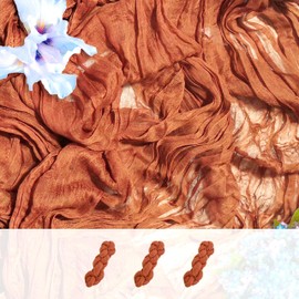 jefyghe 3PCS Terracotta Cheesecloth Table Runner 35×120 Inch Boho Gauze Rustic Spring Easter Table Runner for Baby Shower Wedding Decorations Bridal Shower Birthday Party Tea Party Decorations(10Ft)