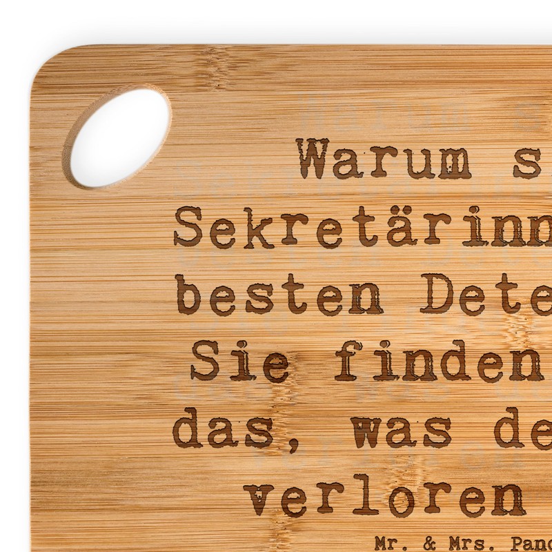 Mr. & Mrs. Panda Bambus - Schneidebrett Spruch Warum sind