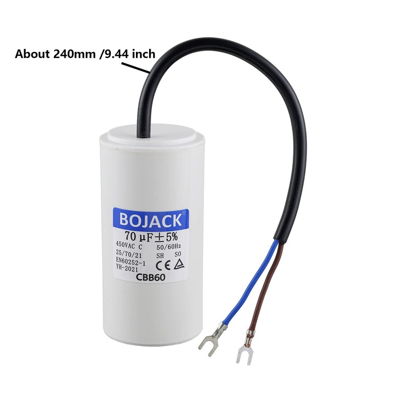 BOJACK 70 uF 450 V AC 70 MFD CBB60 Wire