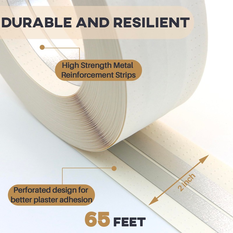 Terixe Drywall Corner Tape - 65 Ft Roll Reinforced Drywall