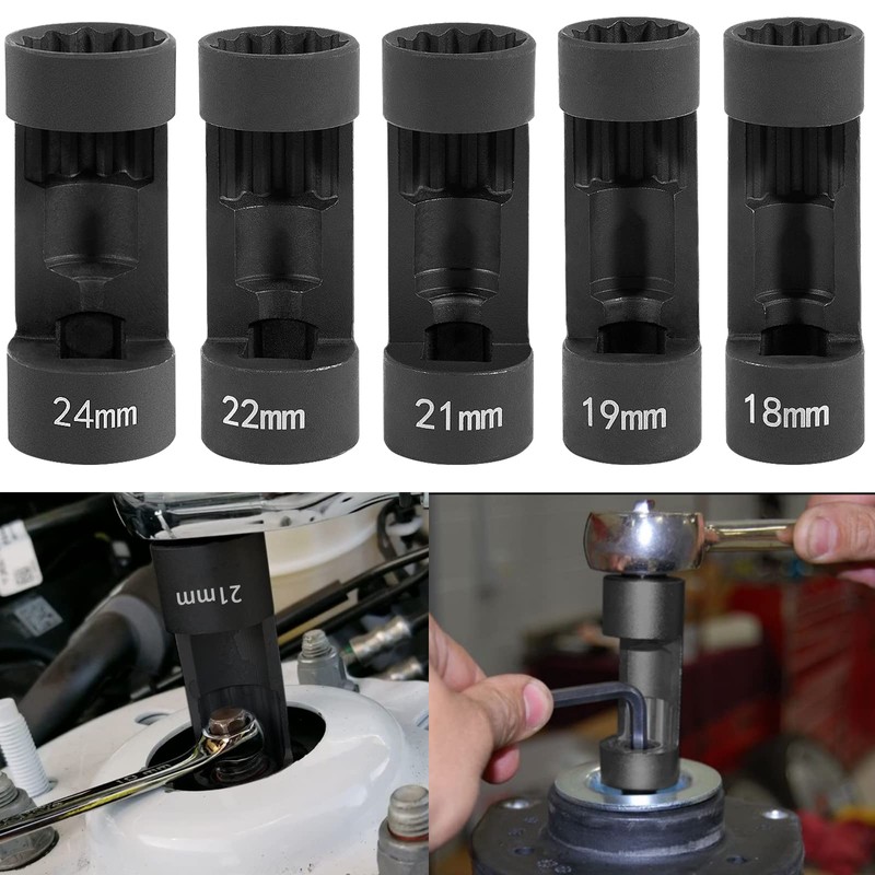 5pcs Strut Nut Socket 18mm 19mm 21mm 22mm 24mm with