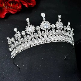 Unbranded Icy Silver Tiara Crown Set Princess Queen gift bridal real metal cosplay diadem