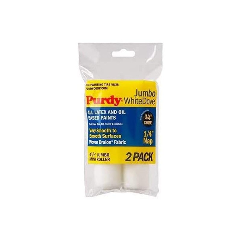 Purdy 140624010 Jumbo Mini White Dove Roller Replacements, 2-Pack, 4-1/2