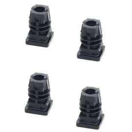 Gedotec Foot Caps Plastic Furniture Gliders with Inner Thread M10 | Threaded Plugs for Square Tube | Shaped Pipe Plugs Square | Lamellar Plugs 25 x 25 mm | Pack of 4 - Insert Sockets Black