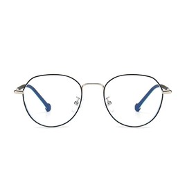 Fantiace Blue Light Blocking Glasses Kids Eyeglasses Frame Small Round Clear Lens Glasses Circle Metal Frame Eyewear (C5)