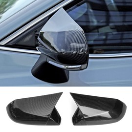 IKON MOTORSPORTS Mirror Cover, Compatible with 2018-2026 Toyota Camry & 2019-2022 Toyota Avalon, M Style Carbon Fiber Paint ABS Plastic Rear View Mirror Protector Cap, 2PCS