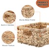 OGANAZI Natural Water Hyacinth Baskets with Handles, Woven Wicker Storage