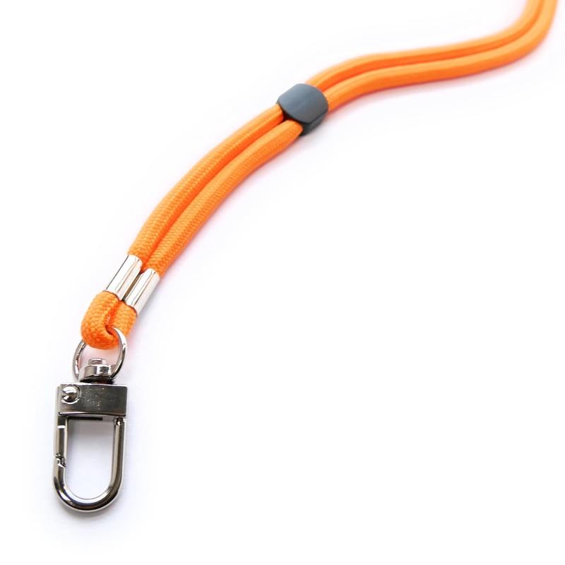 trage.band® Long Adjustable Lanyard Neck Strap with Carabiner Hook Orange