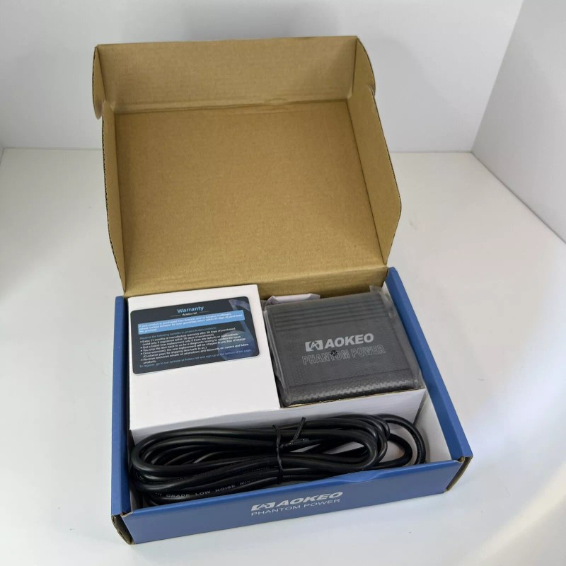 Aokeo 1-Channel 48V Phantom Power Supply with Adapter, Bonus +XLR