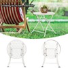 TeoKJ Folding Outdoor Side Tables, Anti Rust Small Patio Table